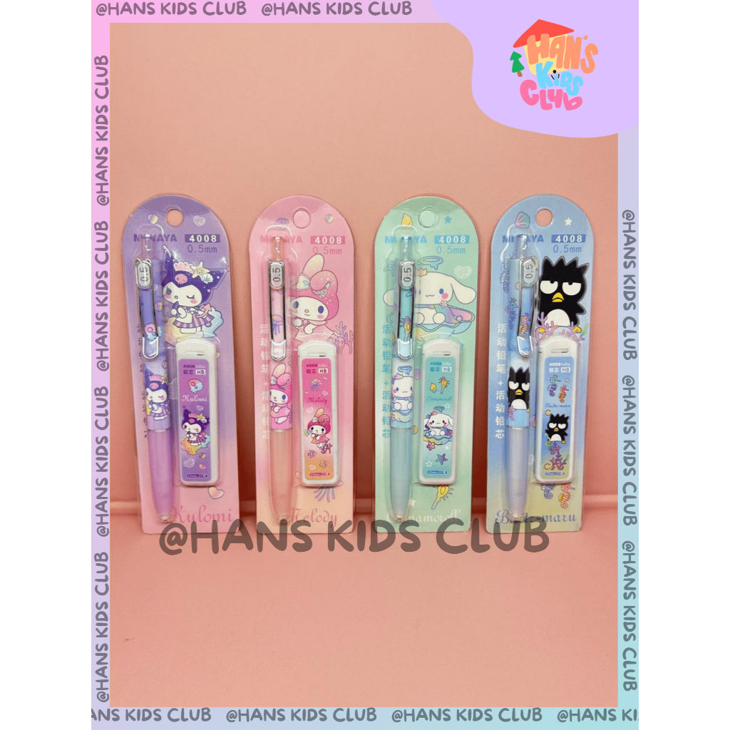 

PENSIL MEKANIK PENSIL CETEK 0.5mm KUROMI MELODY CINNAMOROLL BADTZ MARU FREE ISI PENSIL MURAH