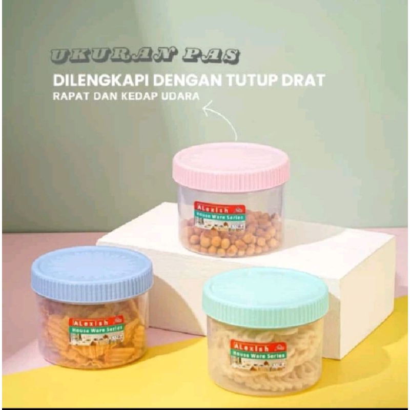 toples plastik putar drat/toples tabung drat/toples makanan