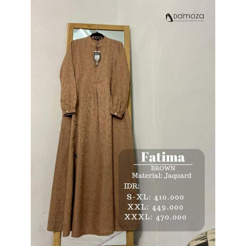 Damoza Fatima New Brown Dress Gamis Muslimah Elegant Minimalist