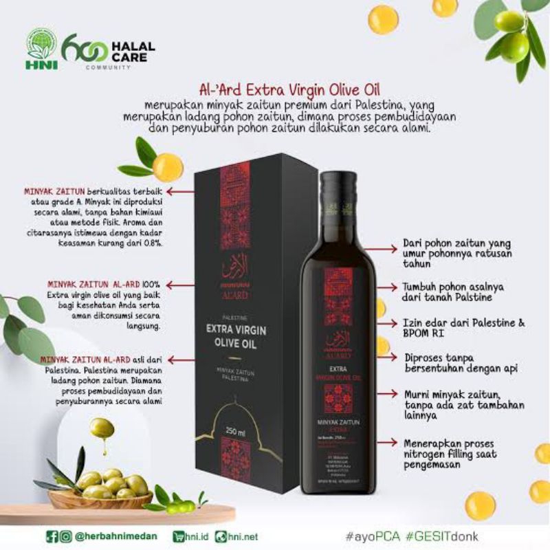 

Minyak Zaitun / Al Ard Extra Virgin olive oil / Sinai Olive Oil