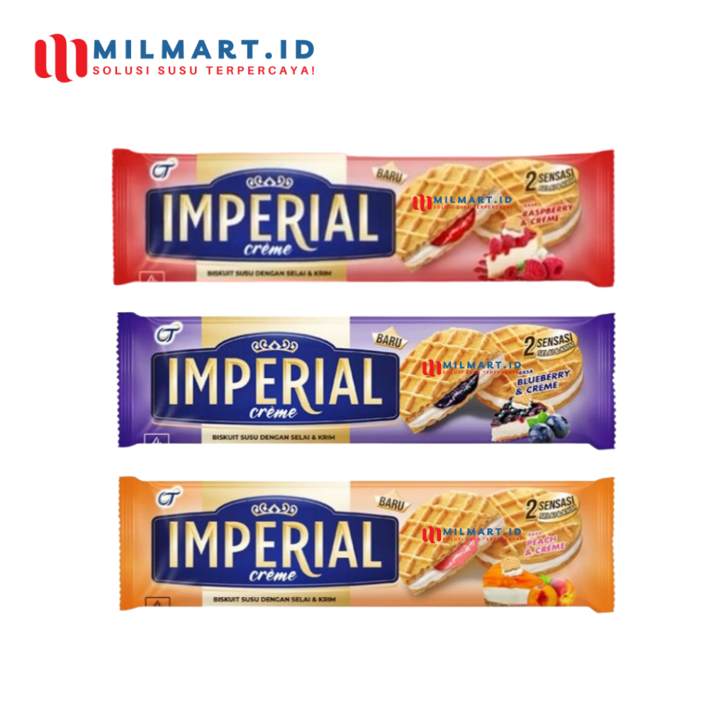 

IMPERIAL CREME WAFER 108 G BISKUIT KRIM BLUEBERRY RASBERRY PEACH BISCUIT