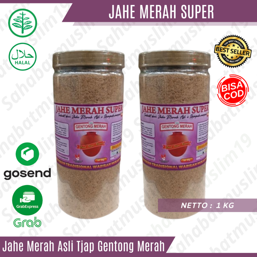 

Serbuk Jahe Merah Super Gentong Merah 1kg Asli Original Bubuk