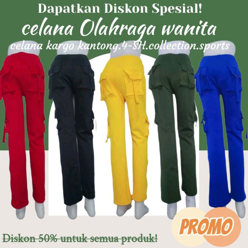 [PROMO] [BEST SELLER] [CELANA KARGO KANTONG,4]>celana olahraga wanita panjang || celana senam wanita