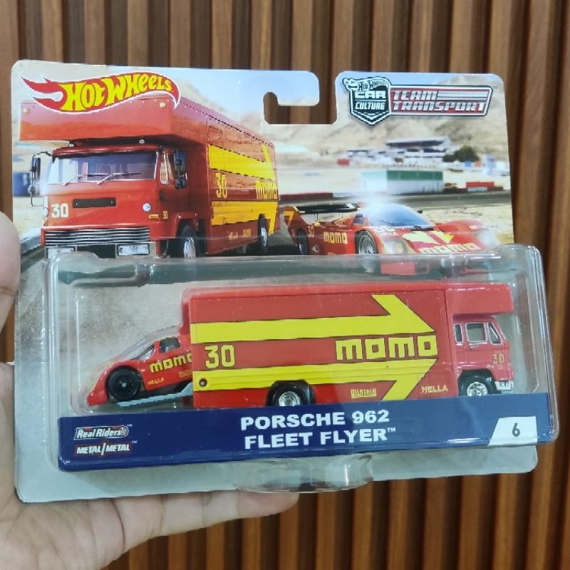 Hot Wheels Team Transport Porsche 962 Momo with Fleet Flyer