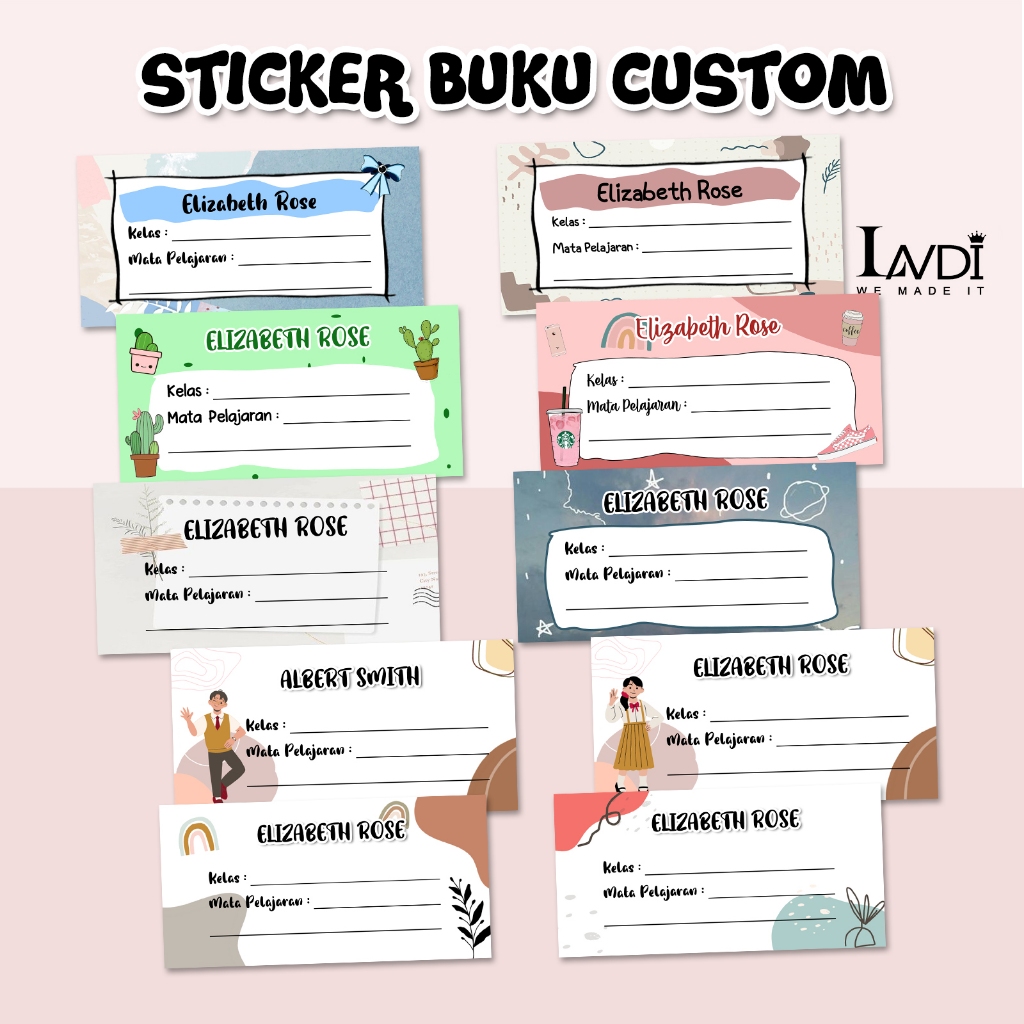 

Sticker Buku Pelajaran Custom Pakai Nama Aesthetic / Custom Book Name Stickers