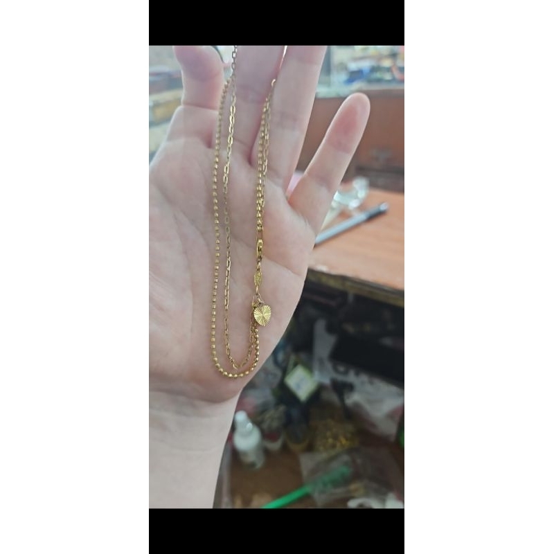 Gelang kaki jedar double layer 2 dua susun 375 37,5% 8k emas asli gold