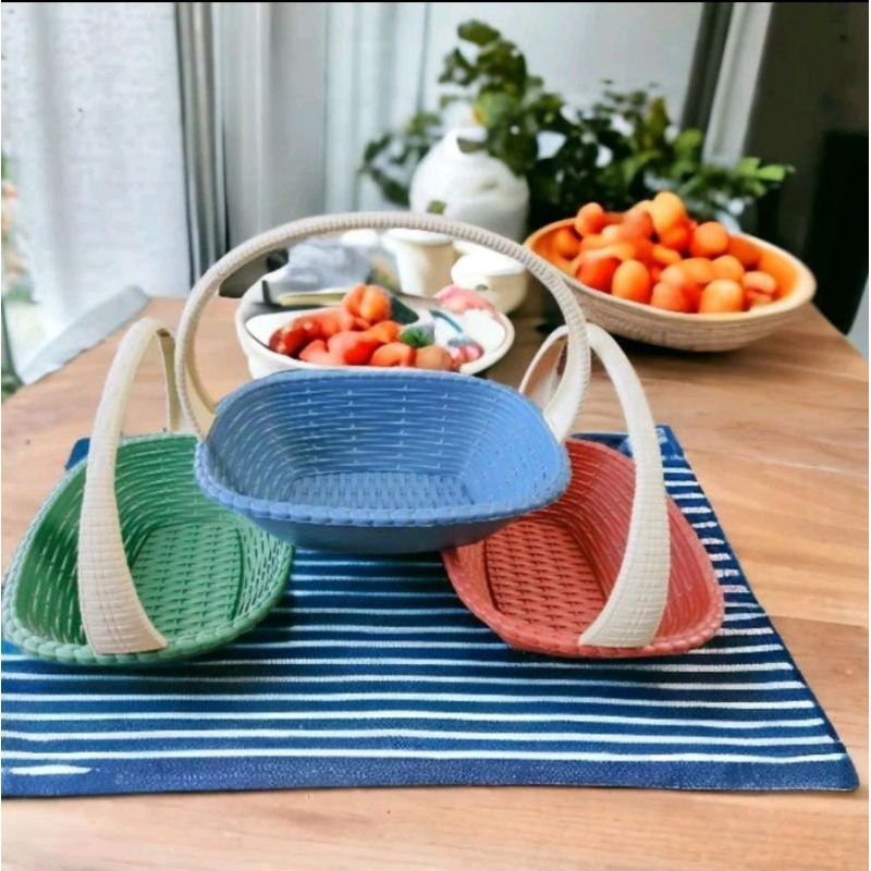 (Harga 6 pcs)Keranjang sayur/Keranjang Parcel/Keranjang hantaran Plastik tebal B 23