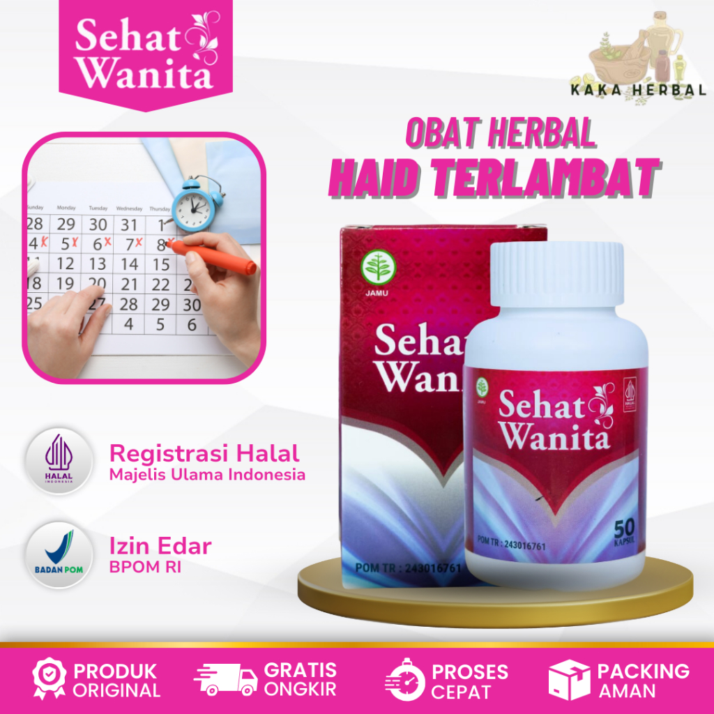 Kaka Herbal - Obat Haid Terlambat, Obat Haid Tidak Teratur, Obat Pelancar Haid, Obat Haid Sakit, Oba