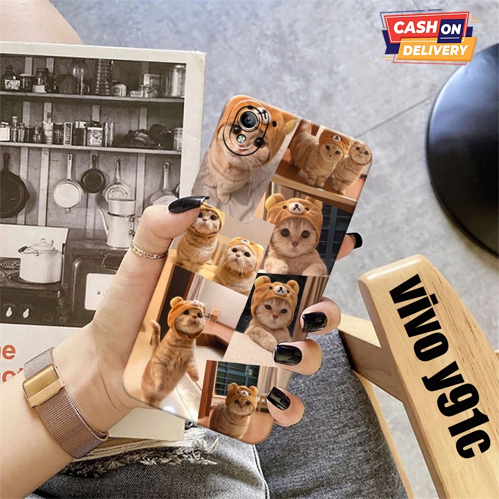 VIVO Y91C  - Softcase VIVO Y91C - Case Pro Camera VIVO Y91C - KUCING  Case - Casing Hp VIVO Y91C - C