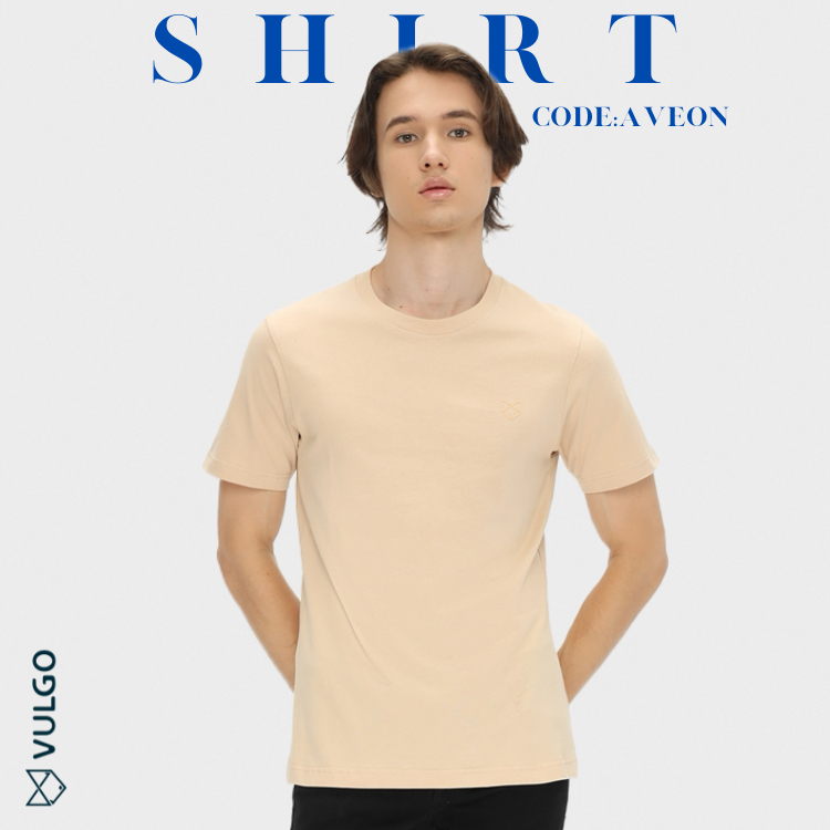 Vulgo Aveon - Basic T-Shirt Kaos Cream Pria Wanita