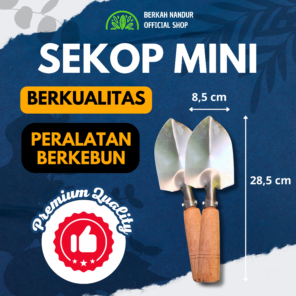 Sekop Mini Besi Gagang Kayu Sekop Berkebun