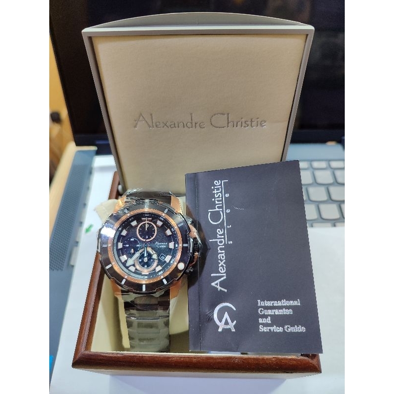 ORIGINAL JAM TANGAN ARLOJI PRIA ALEXANDRE CHRISTIE SPORTY ANALOG STRAP RANTAI STAINLESS STEEL MODEL 
