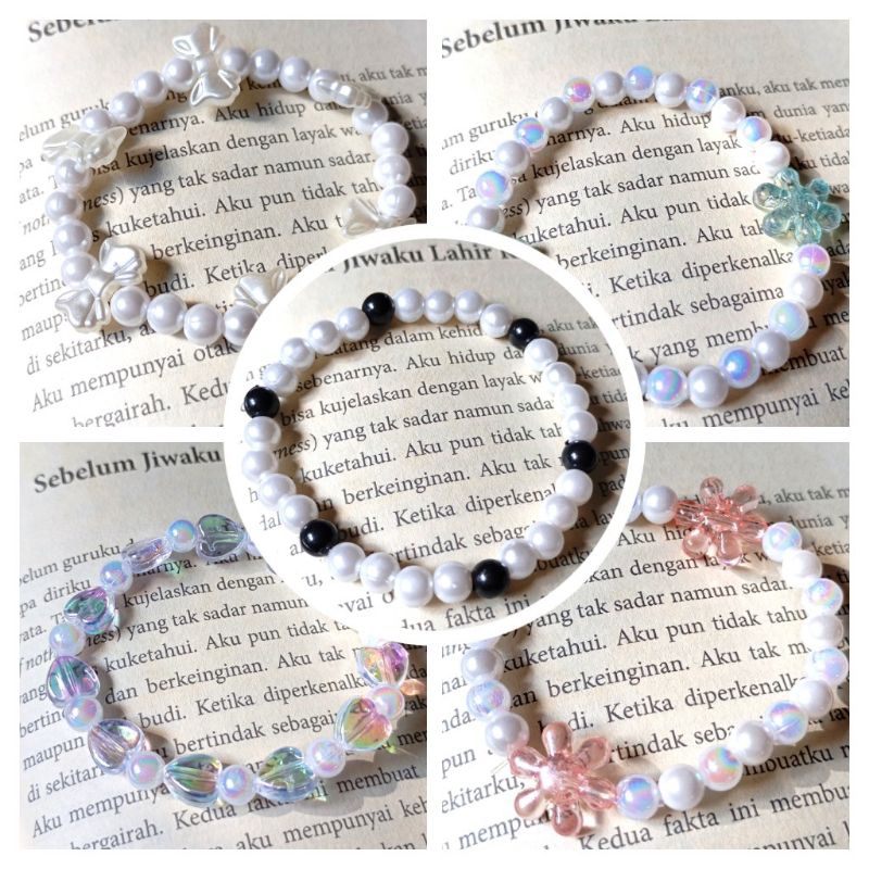 GELANG MANIK 100% homemade real pict / GELANG MANIK Handmade Aesthetic – 1/2/3/5 pcs | Gelang Cewek 