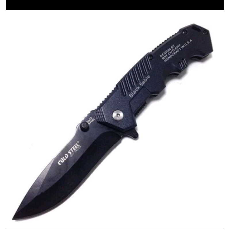 Alat Pemotong Pisau Lipet Dapur Cold Steel Black Sable CK Folding knife Survival Outdoor