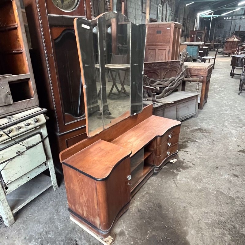 Meja Rias Artdeco Cermin Lipat Kayu Jati Antik Tua Jadul