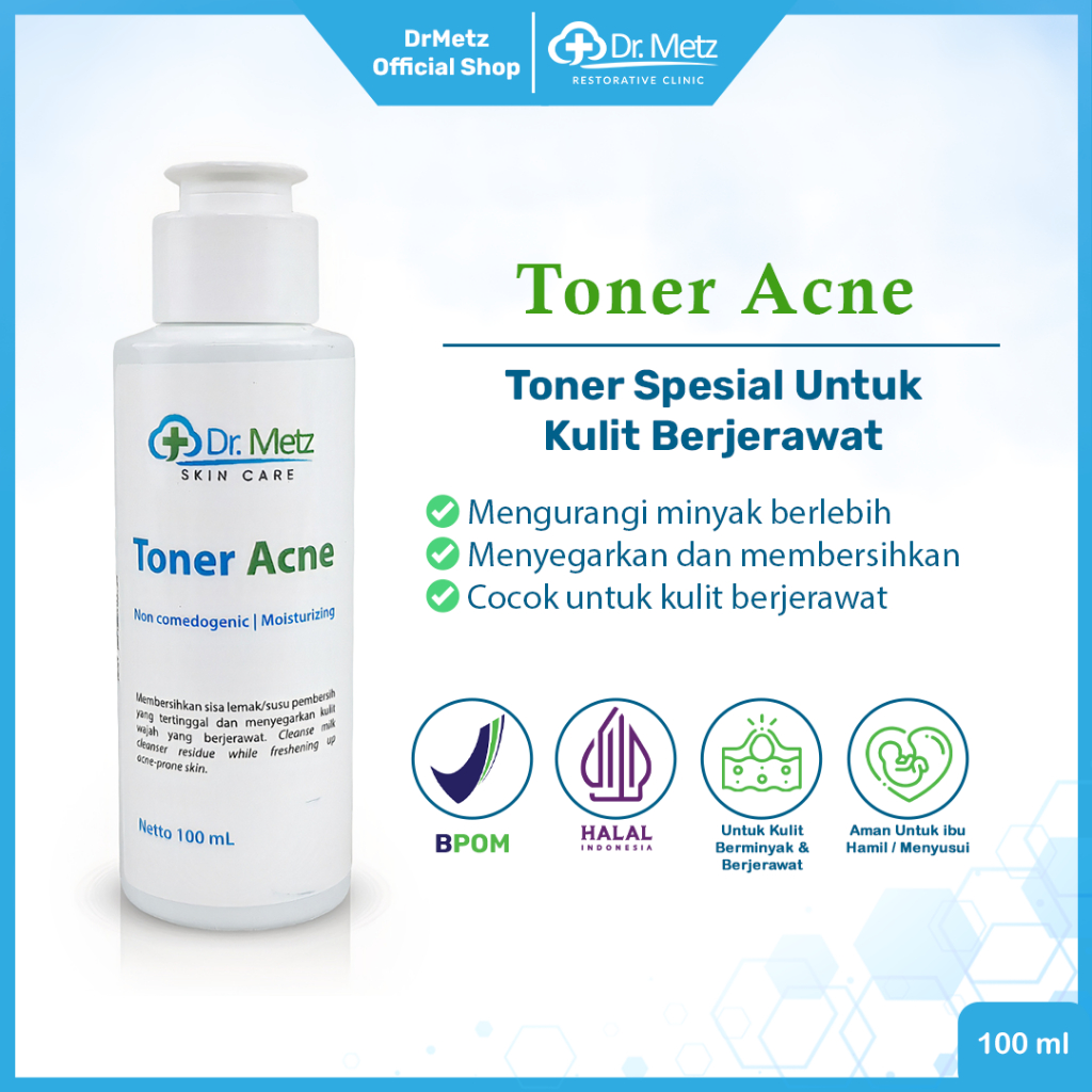 Dr Metz Skincare Toner Acne 100 ML - Toner Untuk Wajah Berjerawat BPOM DRM