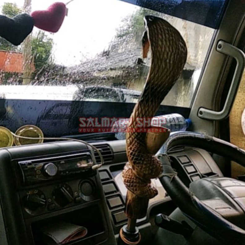 TUAS PERSENELING MOTIF ULAR KOBRA 35CM SHIFT KNOB TONGKAT PERSENELENG MOBIL TRUK CANTER BIS BUS KODE