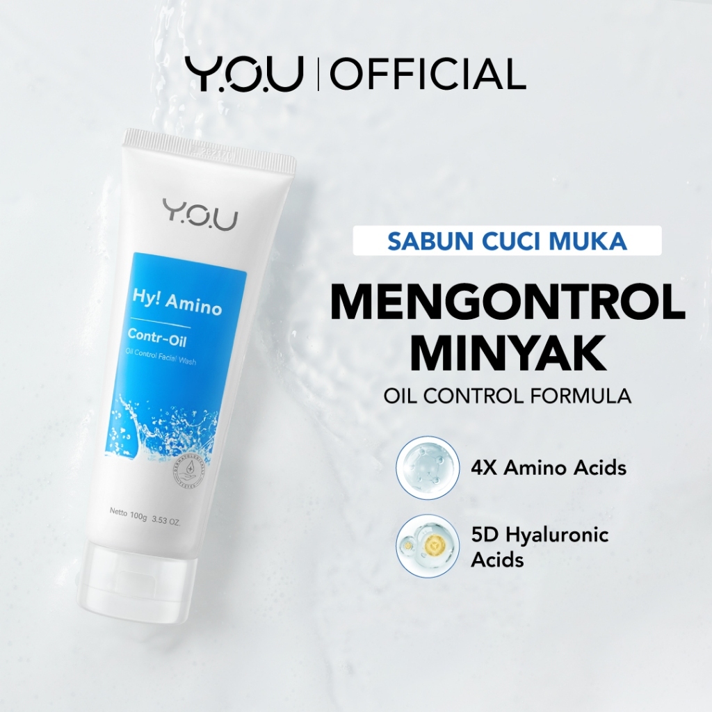 YOU Hy Amino Contr-Oil Oil Control Facial Wash 100gr Kulit Berminyak Glycolic Acid
