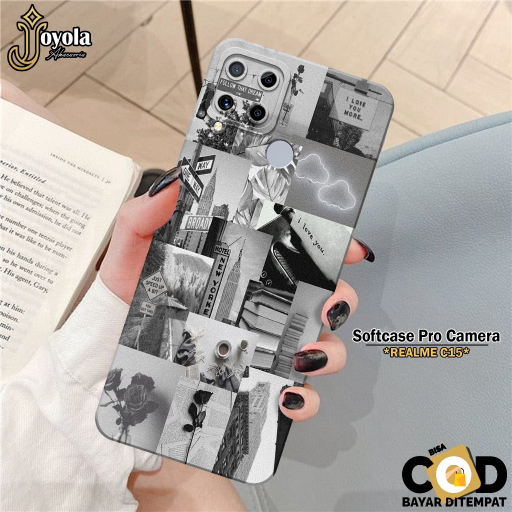 JOYOLA Case Hp Realme C15 - Softcase Realme C15 Terbaru - Fashion Case Aesthetic - Casing Realme C15