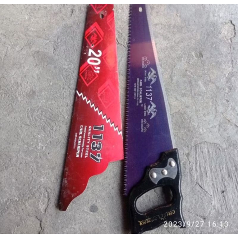 gergaji kayu tjap mata 20 in original tajam dan siap pakai gergaji cap mata +kikir india minar 4"