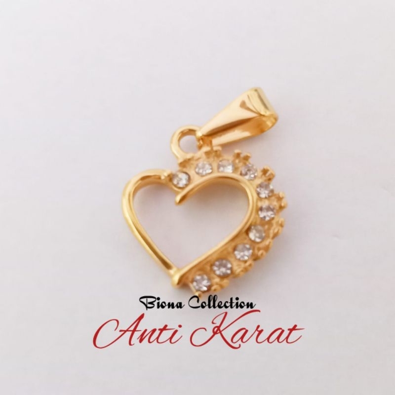 Premium Quality, Liontin Titanium Love Permata, Mainan kalung Wanita, Liontin Wanita Kekikian, unik,