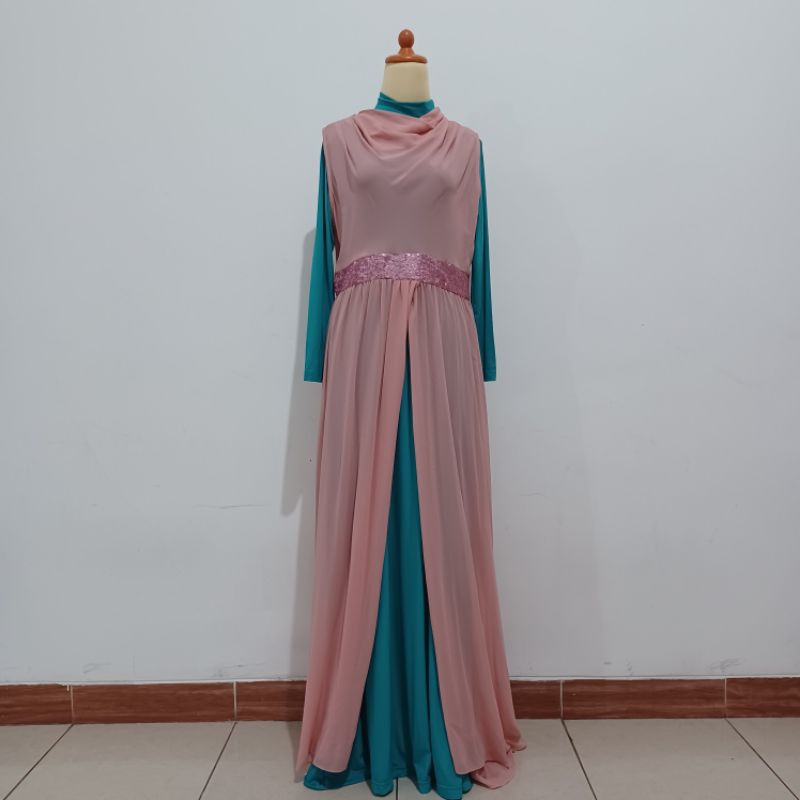 preloved dress pesta/gamis mewah/dress muslimah/baju lebaran by ZOYA 2in1
