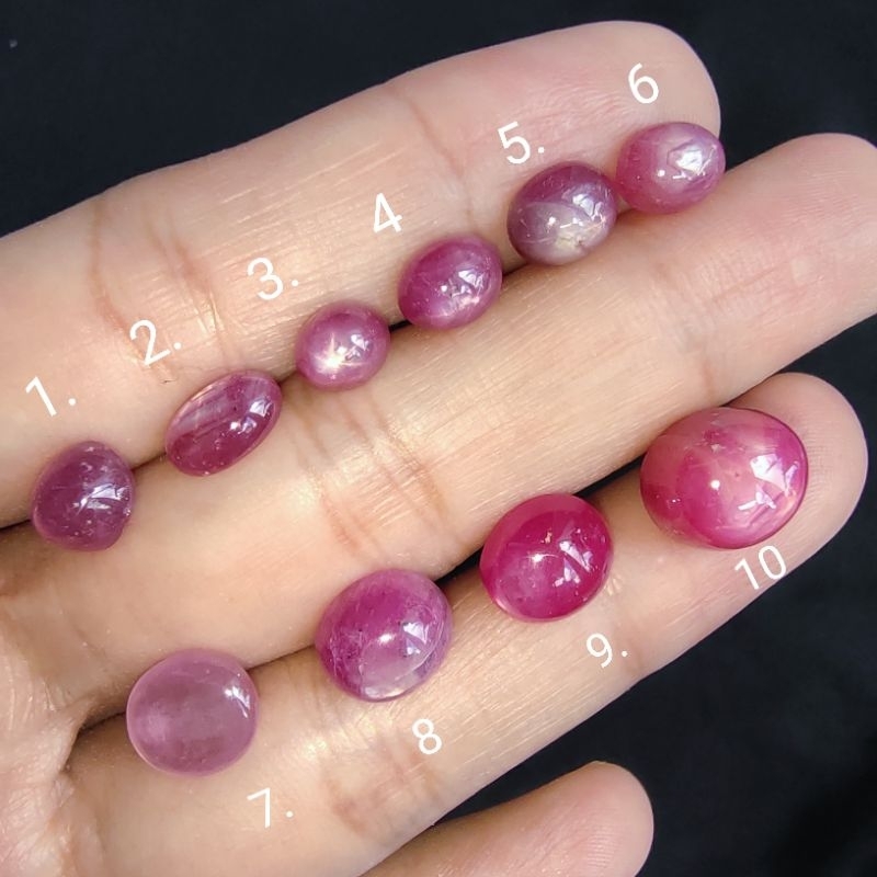Batu permata natural ruby star (A)/ merah ruby ster