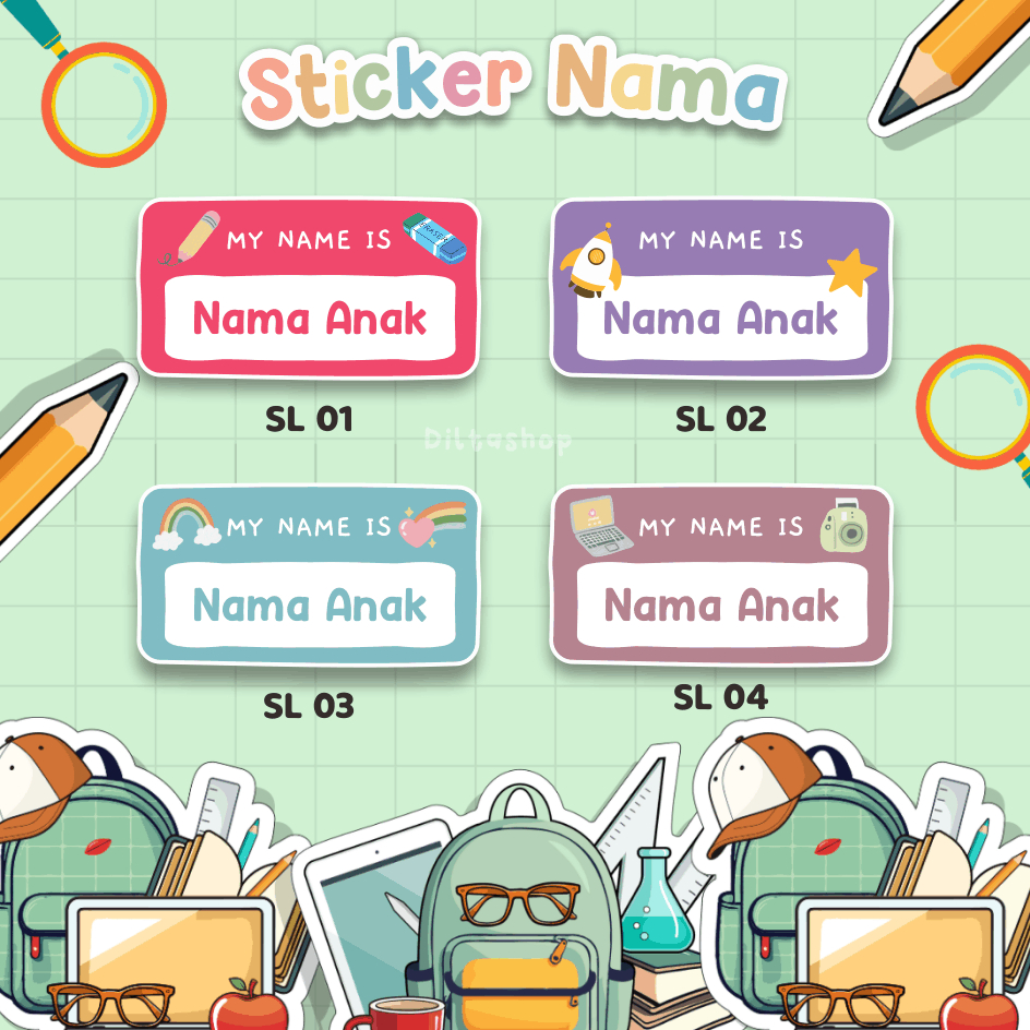 

STIKER Label Nama ISI 40pcs - Stiker Label Nama - Stiker Nama - Stiker Buku - Sticker Label