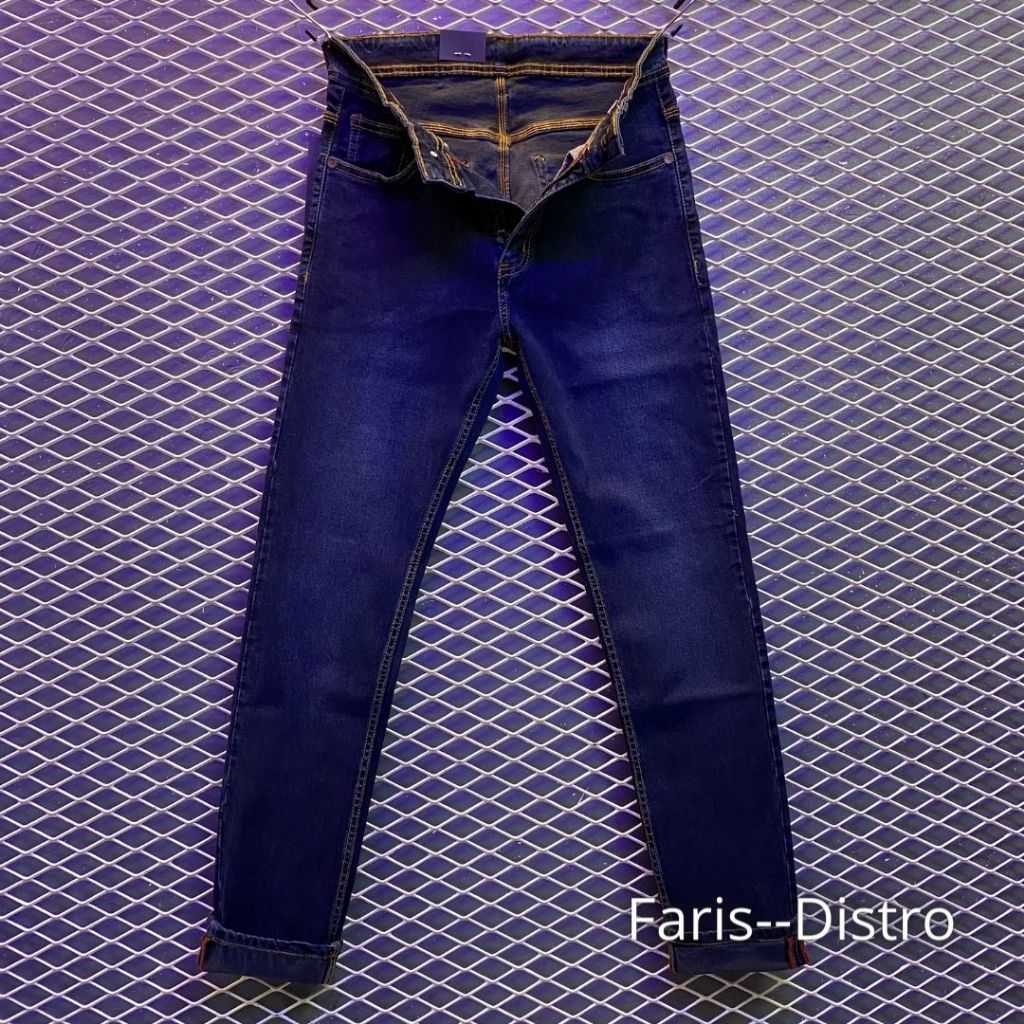 Celana Distro Pria Slim fit Celana Denim Pria Polos Celana Skinny Bahan Tebal