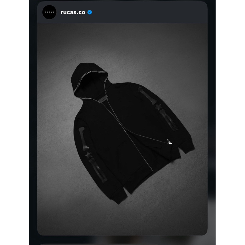 RUCAS "Ultra Stitch" Leather Bone ZipHoodie