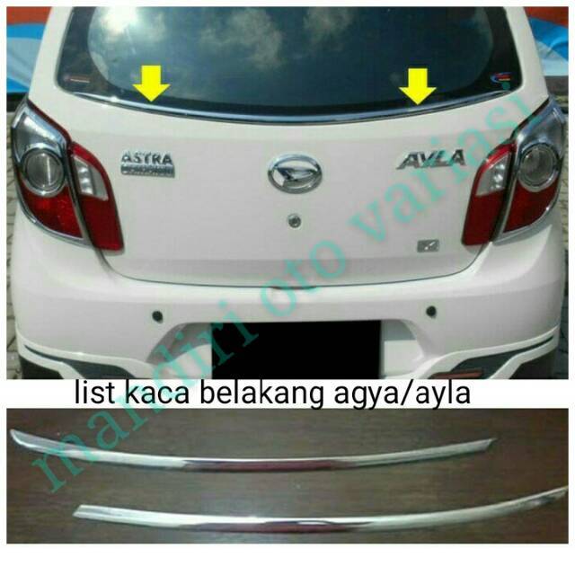 List Kaca Belakang Mobil Agya/Ayla Chrom
