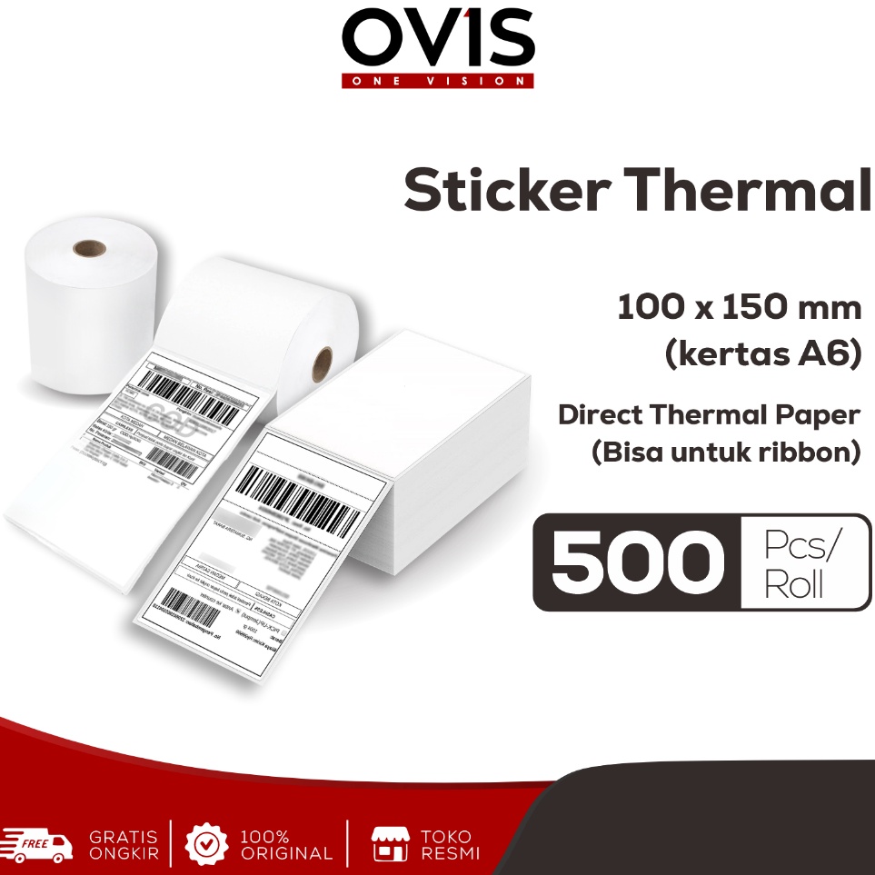 

KODE W88S Label Stiker Resi Thermal Direct 1x15 mm Sticker Paper Kertas A6 1x15 cm Roll Lipat