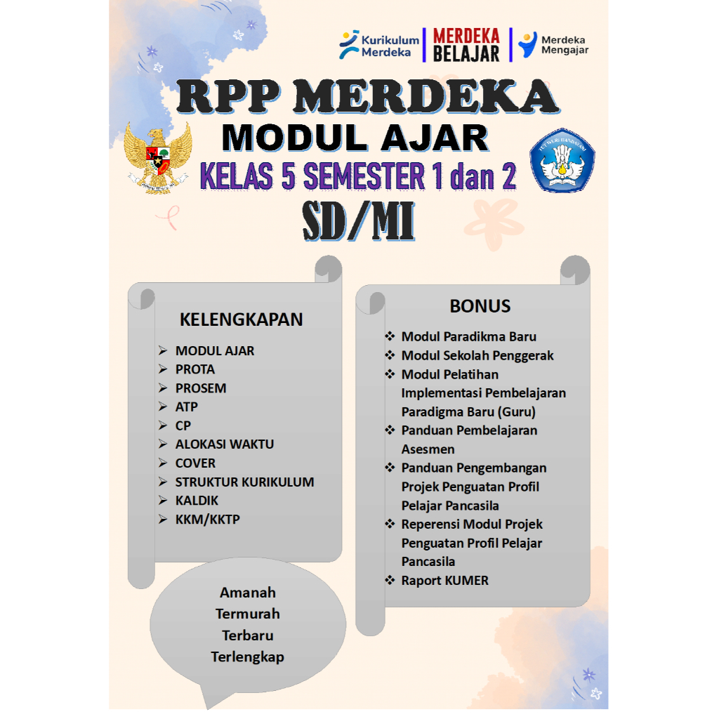 

MODUL AJAR KELAS 5 SD/MI KURIKULUM MERDEKA FASE C LENGKAP