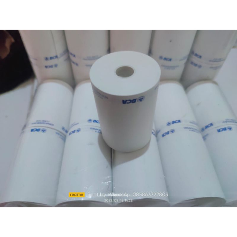 

paket 10 Roll KERTAS KASIR THERMAL LOGO 58X40 BERLOGO SEPERTI DI GAMBAR