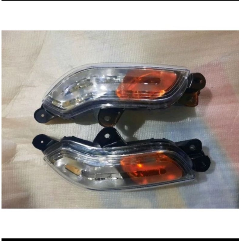 Reflektor Plus Mika Kaca Lampu Sein Reteng Depan Scoopy Fi Custom Hitam Oranye