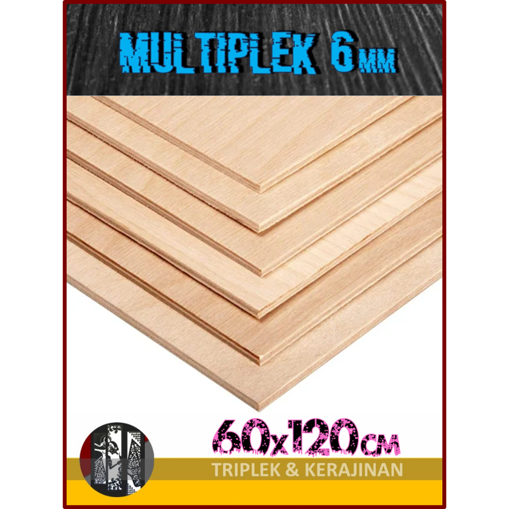 Triplek 6mm 60x120 cm | Kualitas Premium Multiplek|Plywood 6 mm 60 x 120 | 120x60 | 120 x 60 cm
