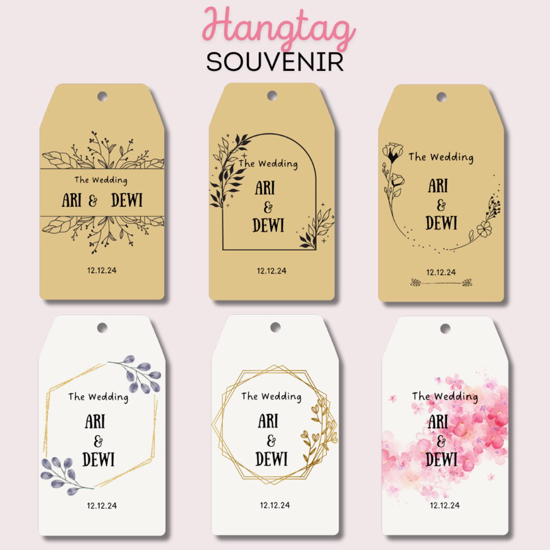 KARTU UCAPAN SOUVENIR CUSTOM 25 PCS / KARTU UCAPAN TERIMAKASIH / HANGTAG SOUVENIR