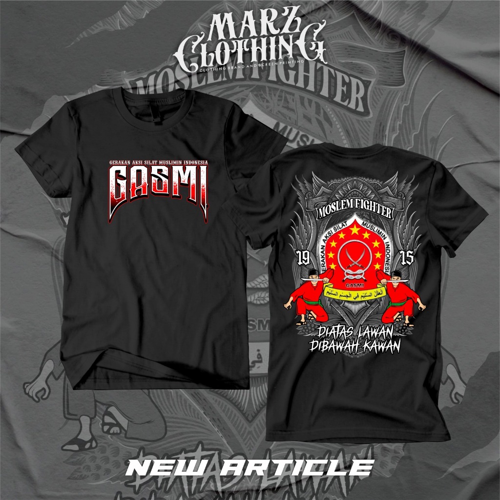 T-SHIRT BAJU KAOS PENCAK SILAT PAGAR NUSA GASMI FIGHTER DISTRO