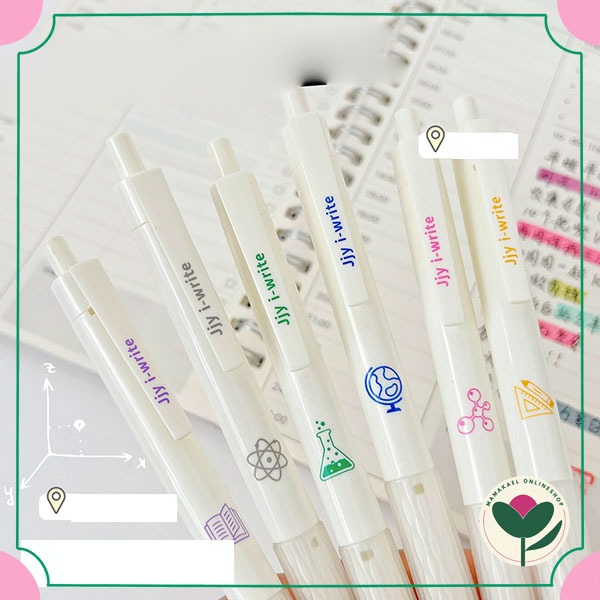

Pulpen I write Science minimalis putih aesthetic simple tinta hitam MK1756