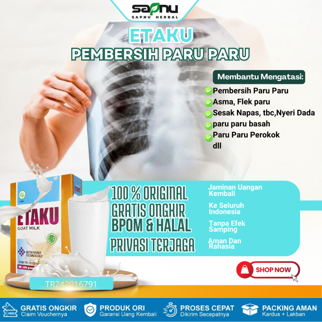 Susu Pembersih Paru Paru, Susu Obat Asma, Susu Flek Paru Paru, Sesak Napas, Napas Berat, TBC, Radang