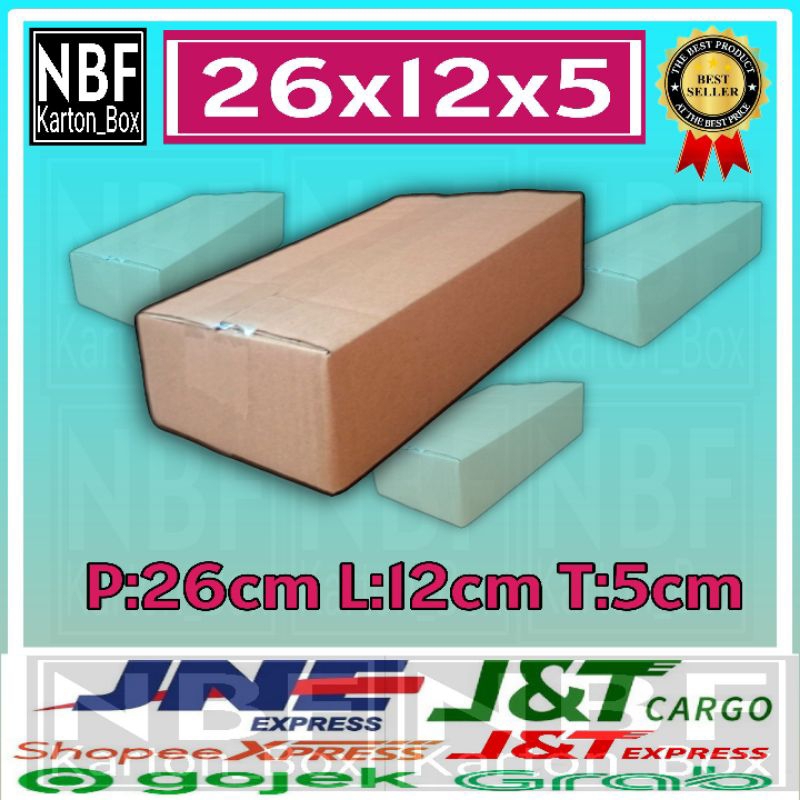 

KartonBox 26x12x5 cm, Kardus Packing Serbaguna, Pembungkus Paket dll.