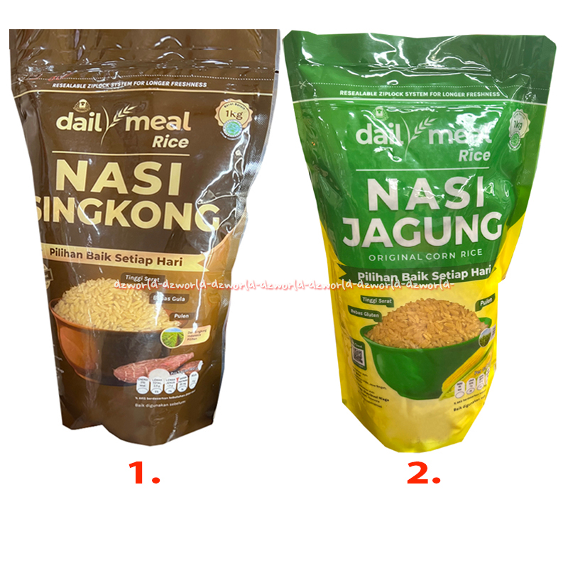 

Daily Meal Rice Nasi Singkong 1kg Rice Kemasan Pouch Daili Nasi Jagung