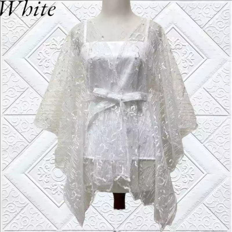 DISKON PROMO BISA COD CARDIGAN TILE TALI OUTER BROKAT KONDANGAN OUTER PESTA OUTER KEBAYA WARNA LILAC