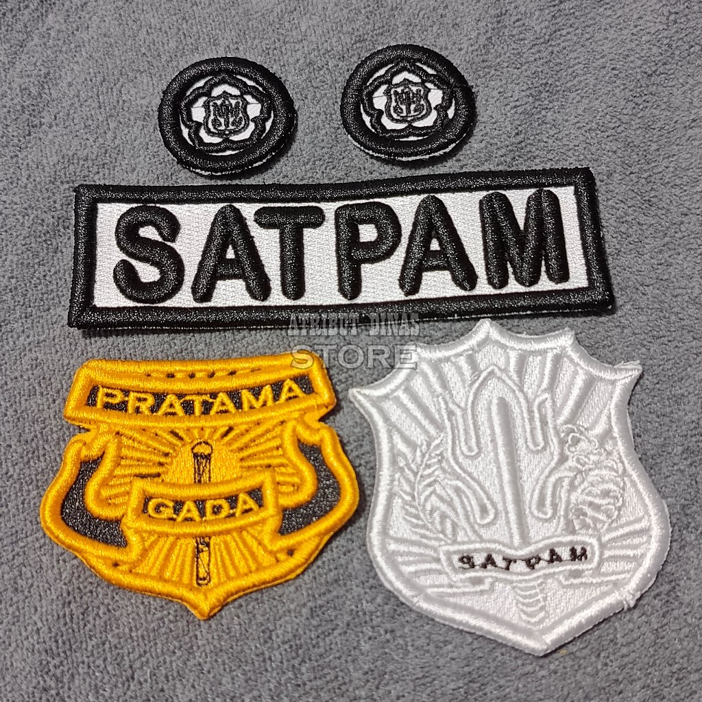 Atribut Bordir timbul Kewenangan Satpam Gada pratama Monogram satpam Label Satpam Bordir Satpam Timb