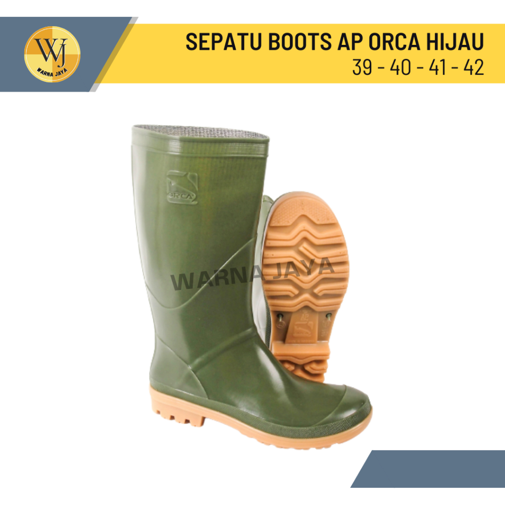 Sepatu Boots Tinggi AP ORCA Hijau / Sepatu Karet / AP Boots