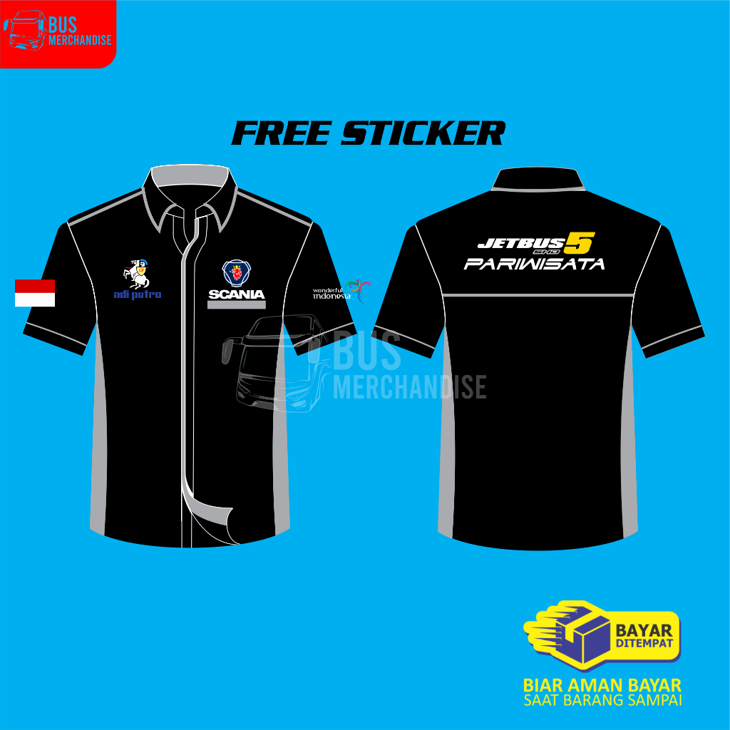 Kemeja Baju Bus Bis Mania Bismania Scania Jetbus 5 Pariwisata Adiputro