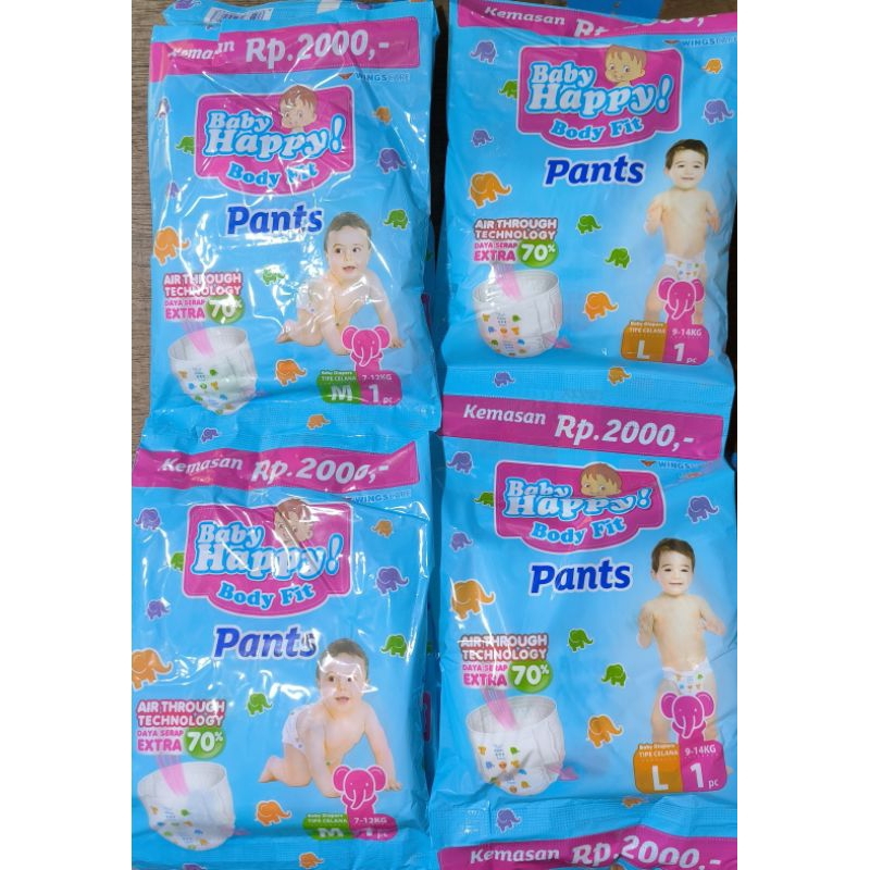 baby happy pants renceng isi 6 pcs. happy pants M. baby happy pants L