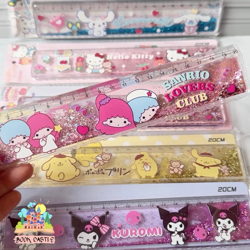 

Penggaris Sanrio premium isi air dan glitter