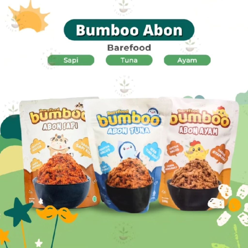 

BUMBOO Abon Anak MPASI / Abon Sapi dan Ayam NON MSG / Tanpa Gula Sehat Aman MPASI