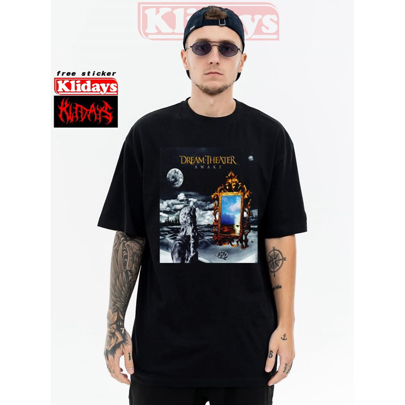Klidays - T-shirt Band Dream Theater Awake | Kaos Distro Pria Wanita Band Hitam | Kaos Pria Wanita